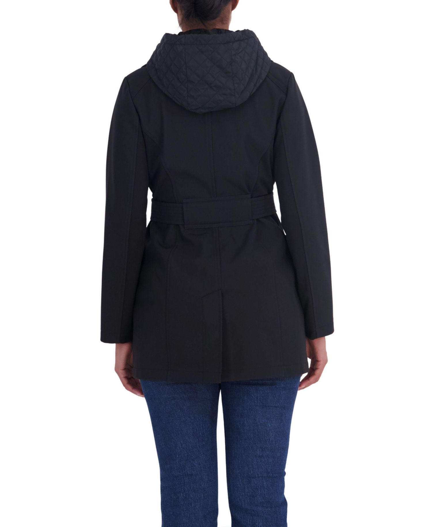Women's Hooded Softshell Trench Coat