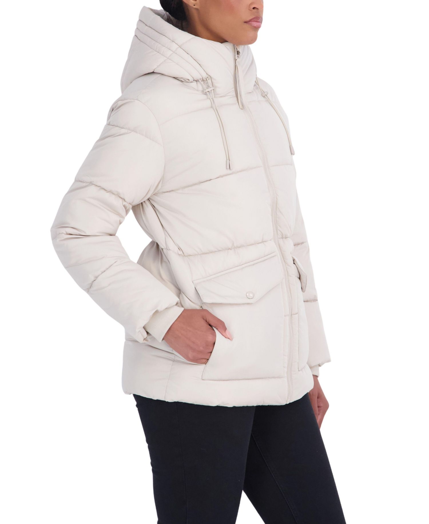 Women's Hooded Puffer Mid-Length Coat