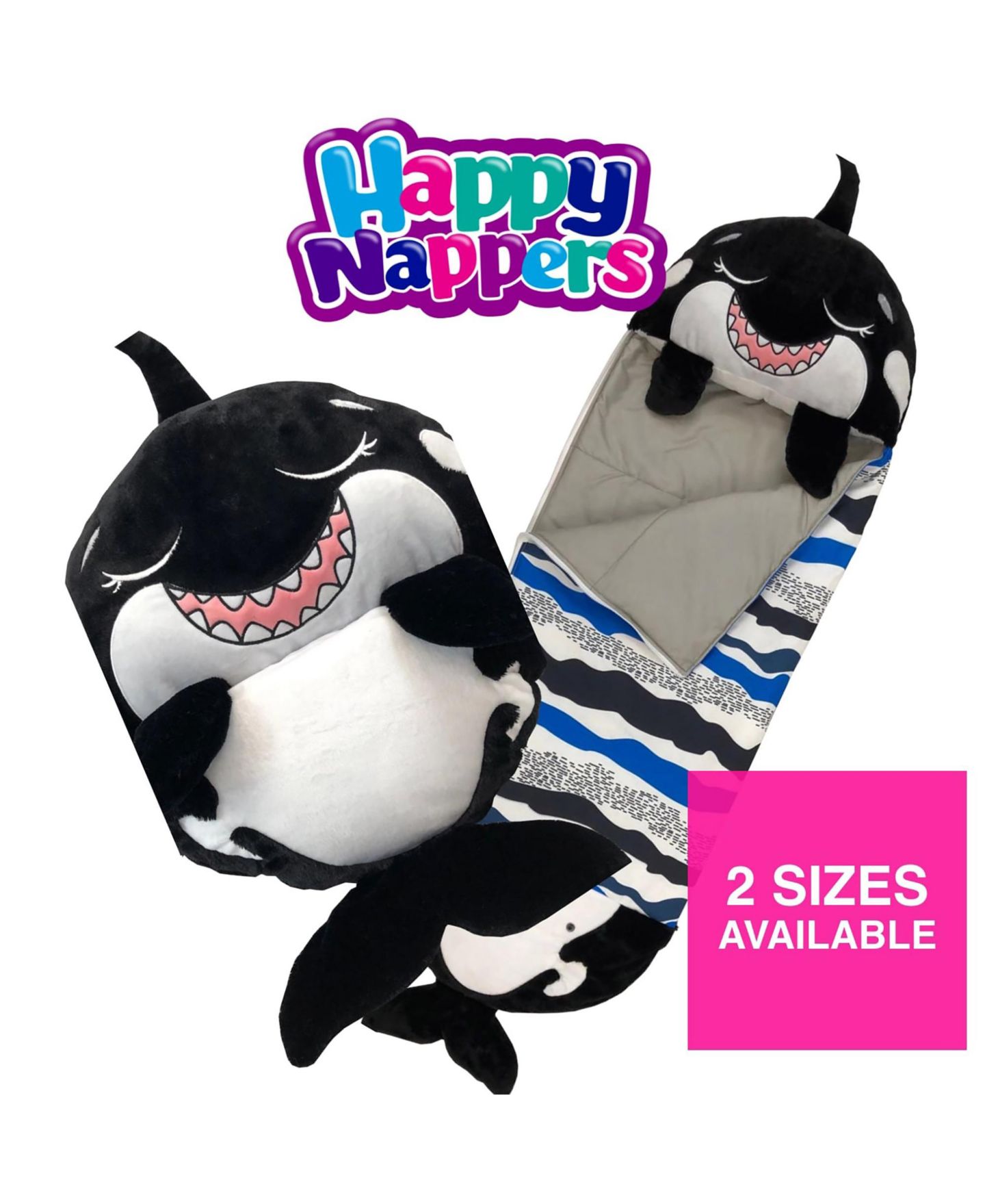 Детские мягкие игрушки Happy Nappers Ozzy The Shark Medium 2-in-1 Weighted-Arms Pillow and Sleeping Bag — фото 10