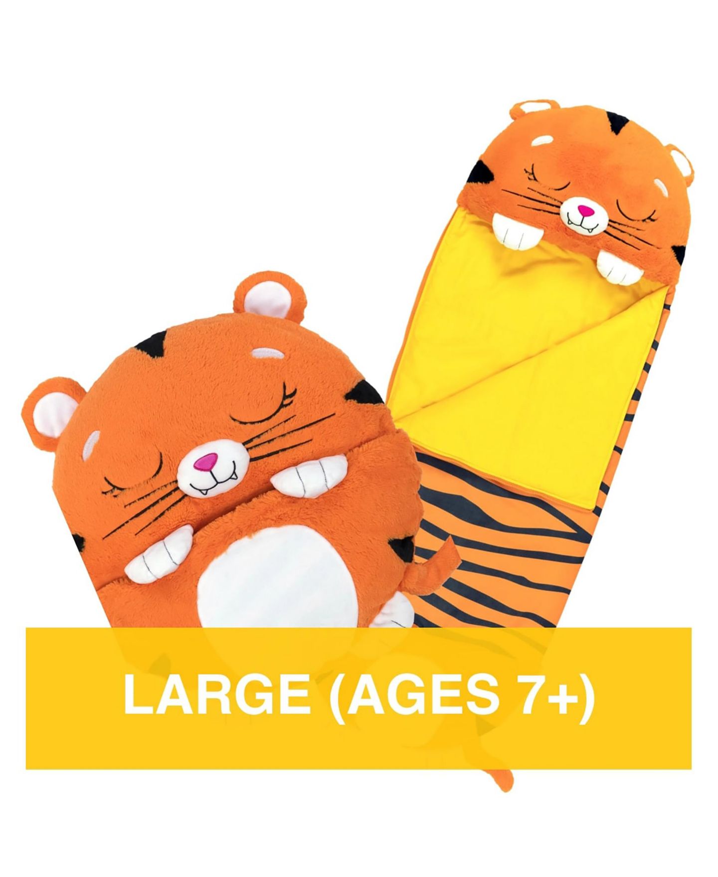 Детские мягкие игрушки Happy Nappers Tiger Tobi Large Weighted Pillow and Sleepy Sack — фото 9