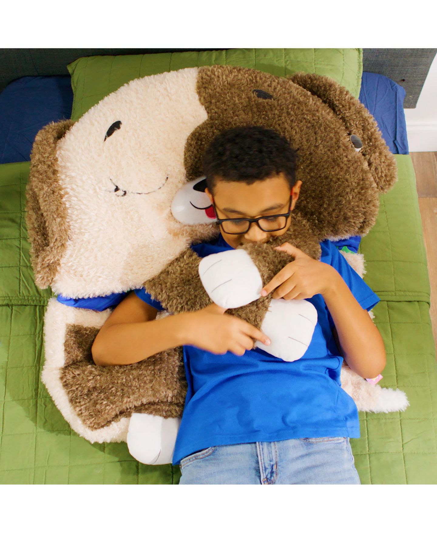 Детские мягкие игрушки Happy Nappers Weighted Plush Dog Large Pillow and Sleepy Sack — фото 6