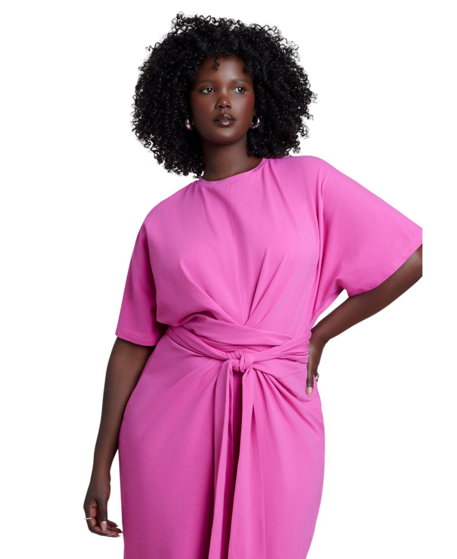 Women's Cross Front Flutter Sleeve Dress