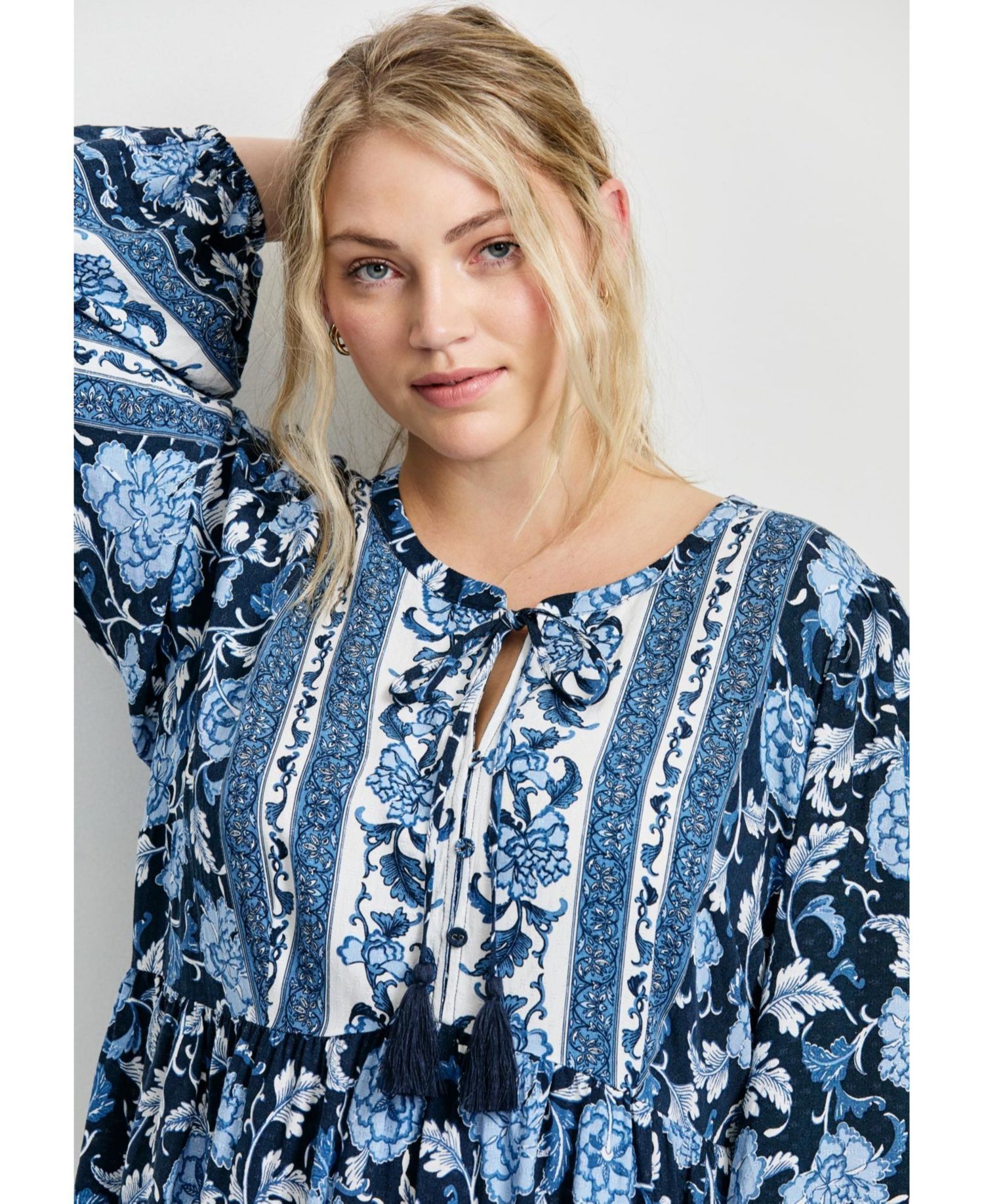 Women's Plus Size Livvy Boho Border Print Mini Dress