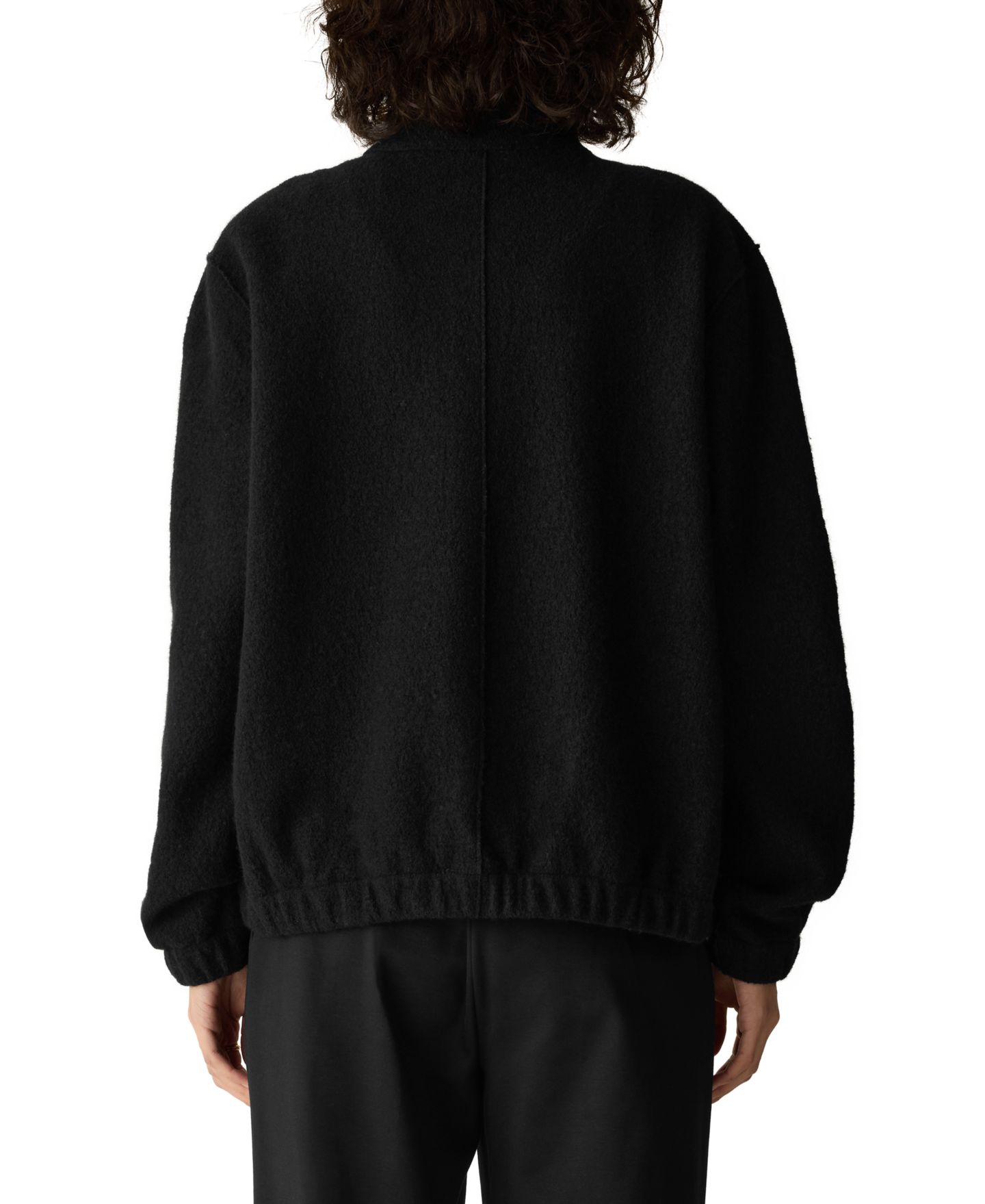 Женская куртка Eileen Fisher Stand Collar Boiled Wool Short, цвет: Чёрный — фото 4