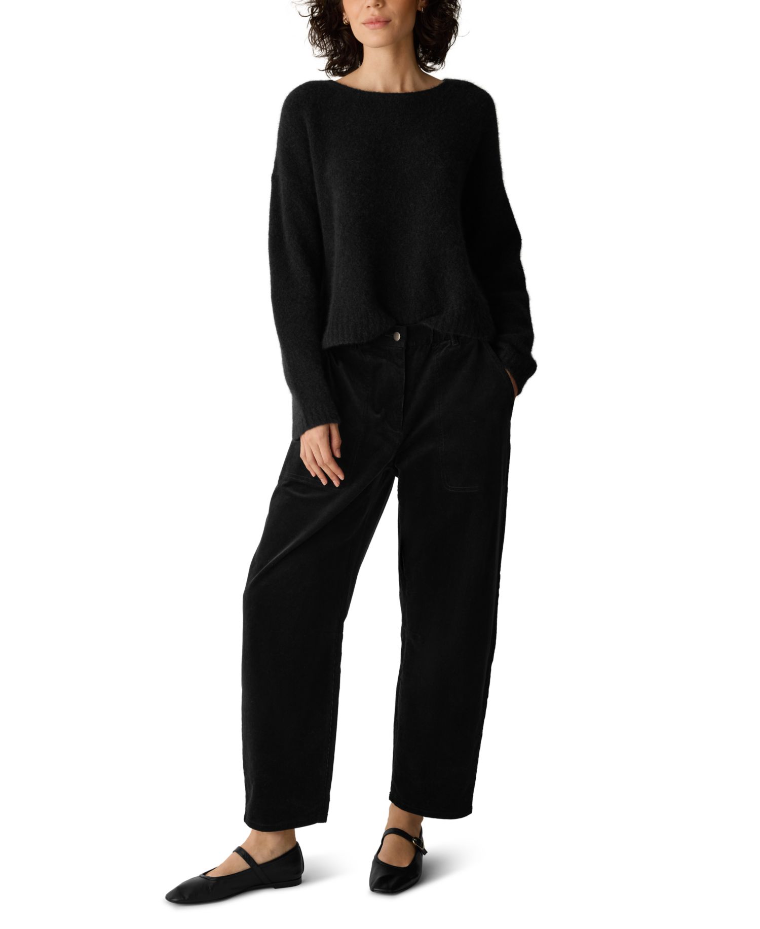 Women's Ankle Arch Pant Corduroy Wide-Leg Pants