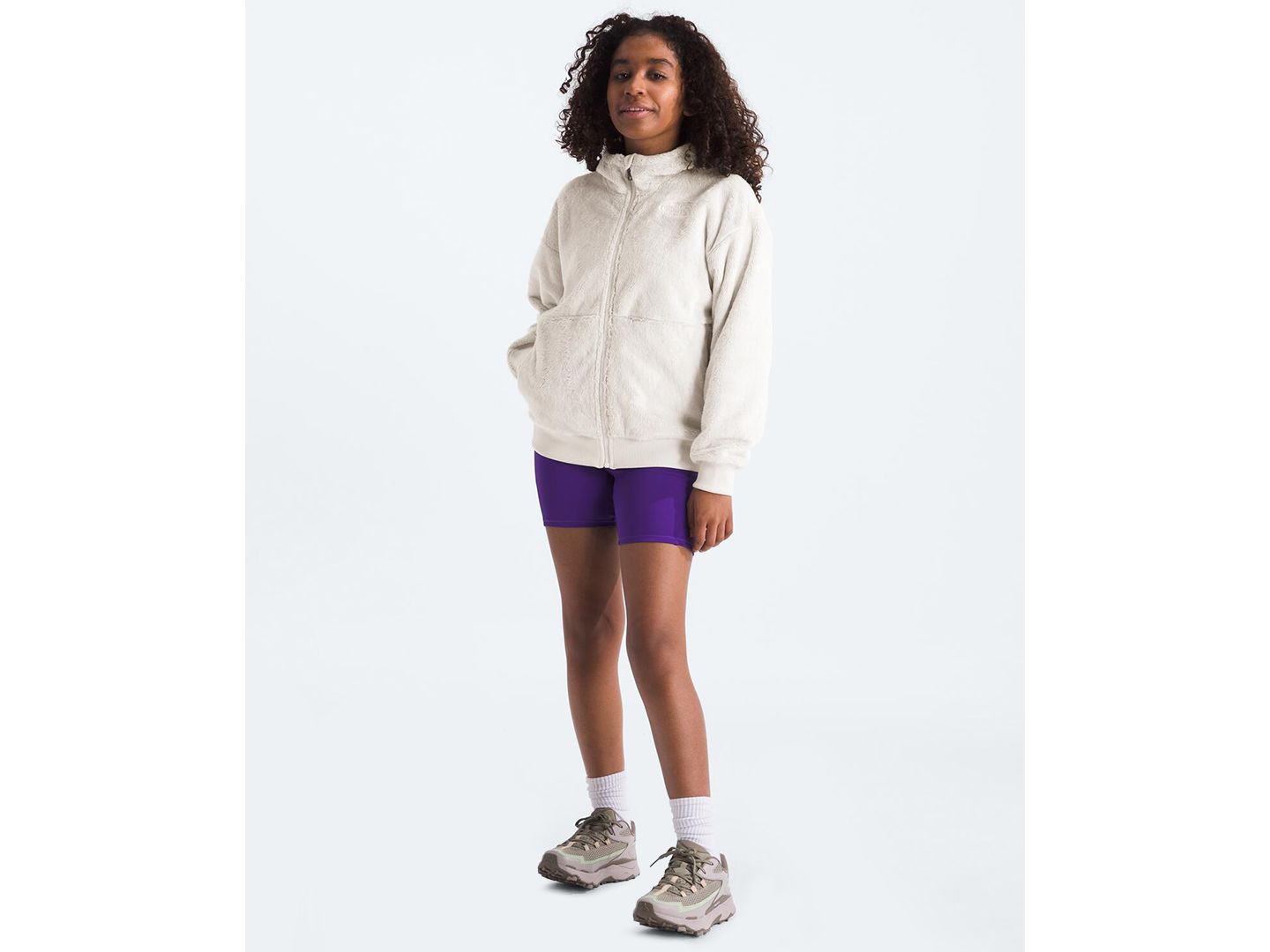 Куртка The North Face Osito Full-Zip Hooded Jacket для девочек, цвет: Белый дюнный — фото 2
