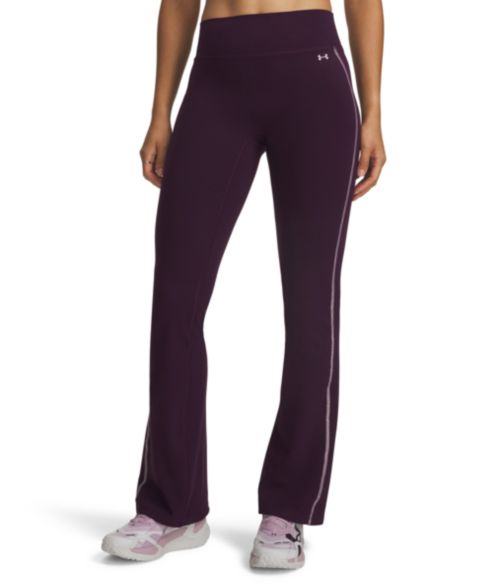 Женские брюки Under Armour Motion High-Waisted Boot-Cut Pants With Pockets, цвет: Фиолетовый / Розовато-лиловый розовый
