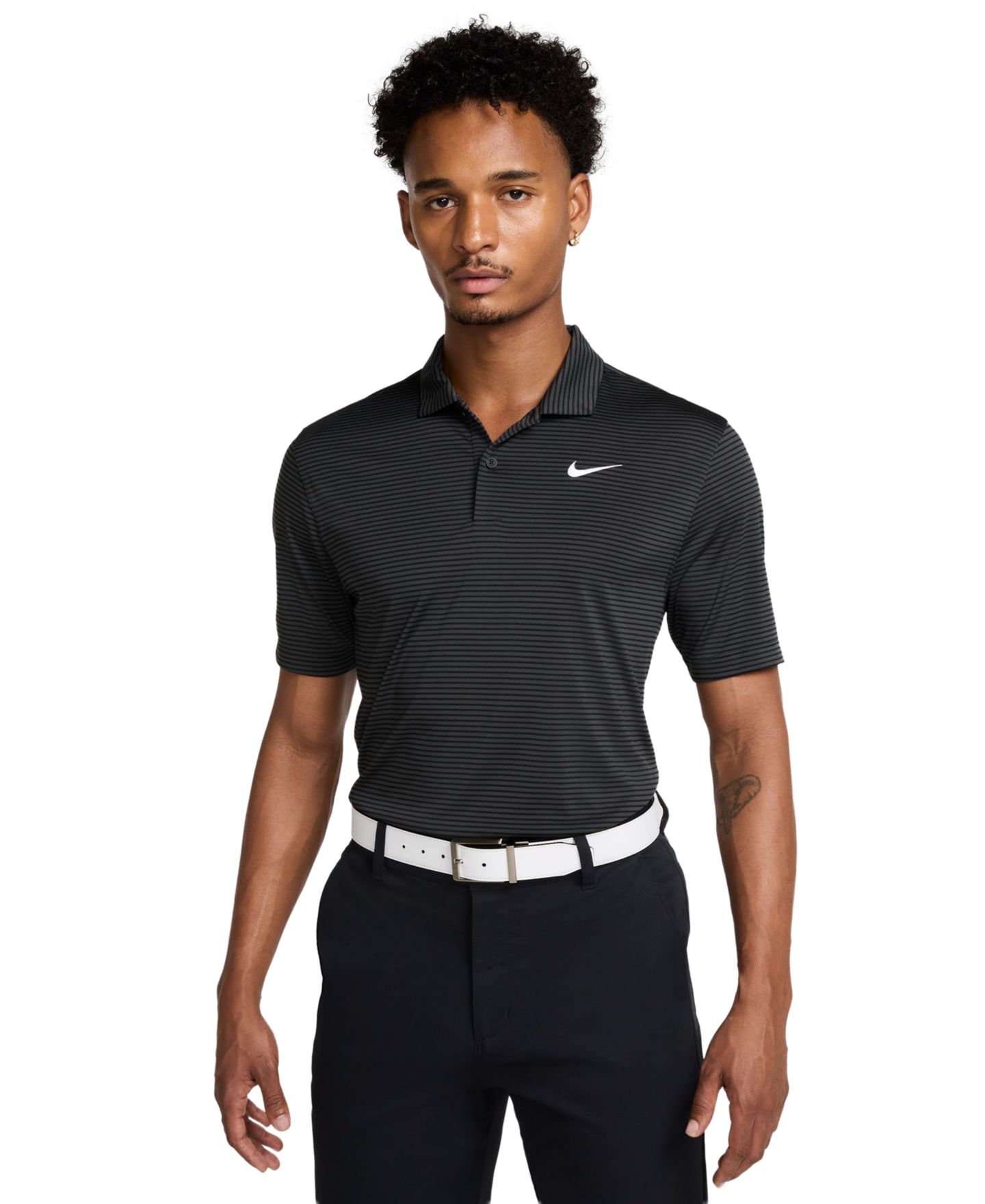 Мужское поло Nike Relaxed Fit Core Dri-FIT Short Sleeve Golf Polo Shirt, цвет: Антрацитовый / Чёрный — фото 1