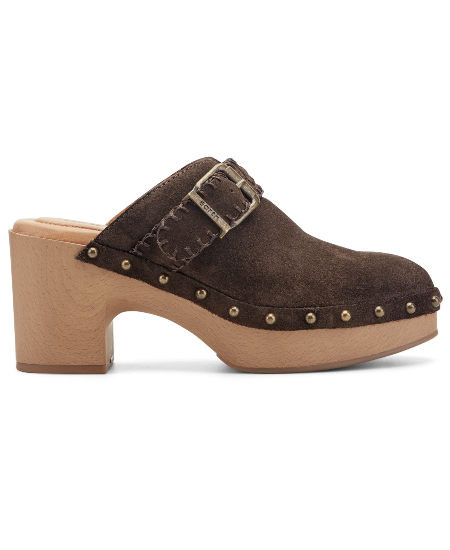 Women's Gilly Suede Studded Block Heel Clogs