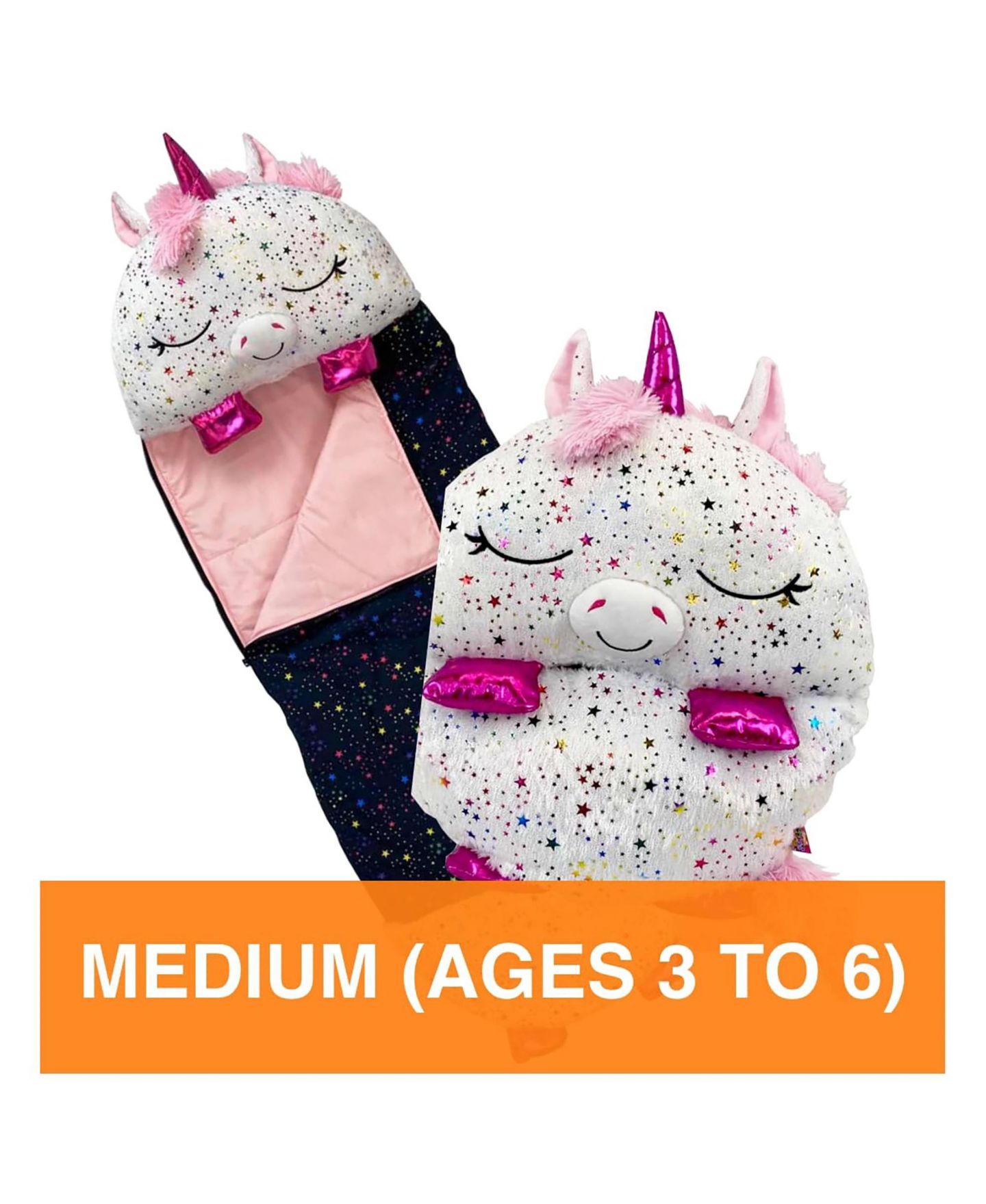 Детские мягкие игрушки Happy Nappers Shimmer Unicorn Medium Weighted Pillow and Sleepy Sack — фото 8
