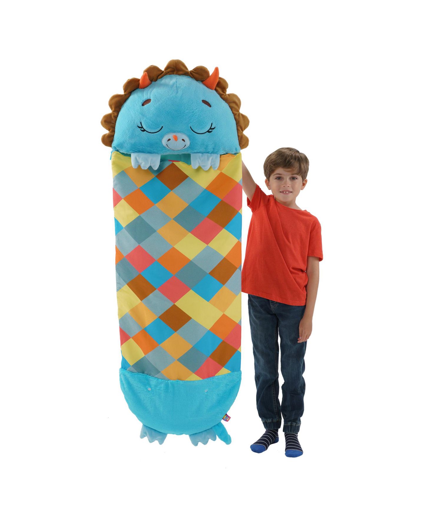 Детские мягкие игрушки Happy Nappers Triceratops Timmy Medium Pillow and Sleep Sack, цвет: Синий — фото 5