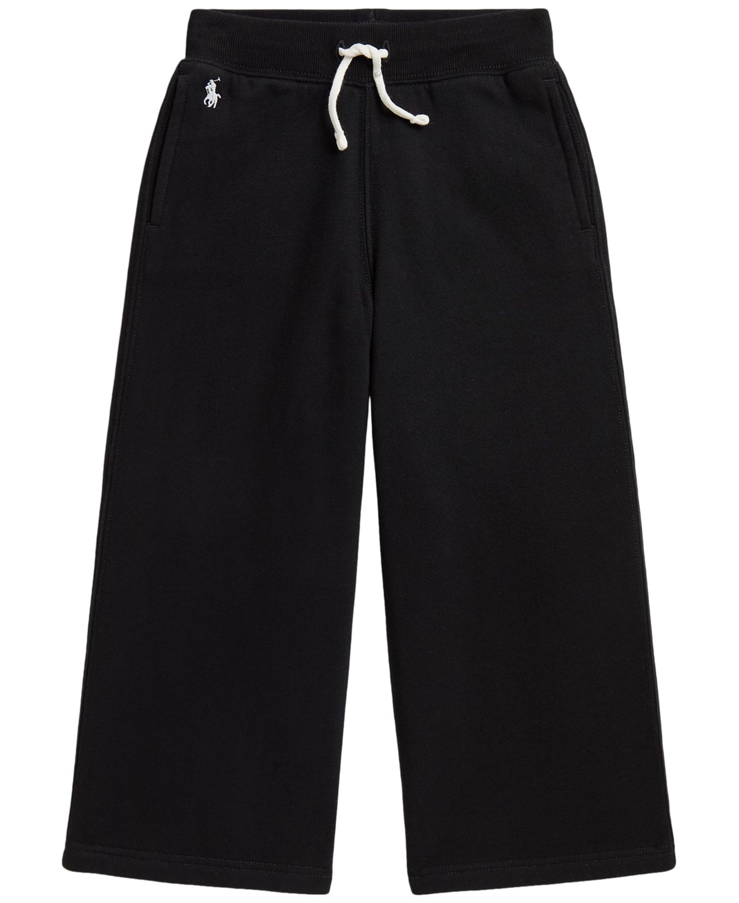 Брюки Polo Ralph Lauren Fleece Wide-Leg Sweatpant для девочек, цвет: Чёрный — фото 1