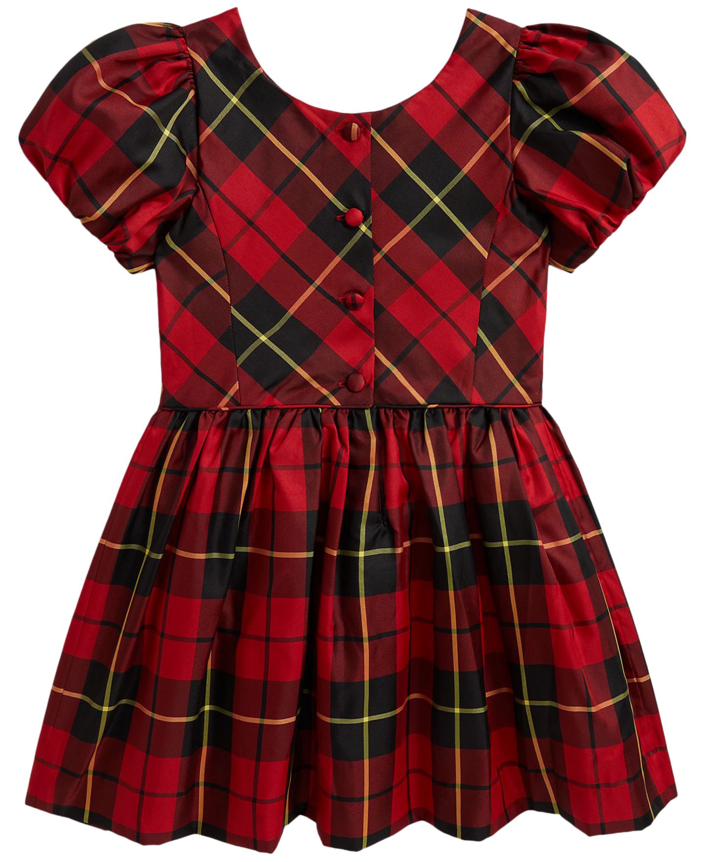Платье Polo Ralph Lauren Plaid Short-Sleeve Taffeta Dress для девочек, цвет: Красный / Чёрный разноцветный — фото 4
