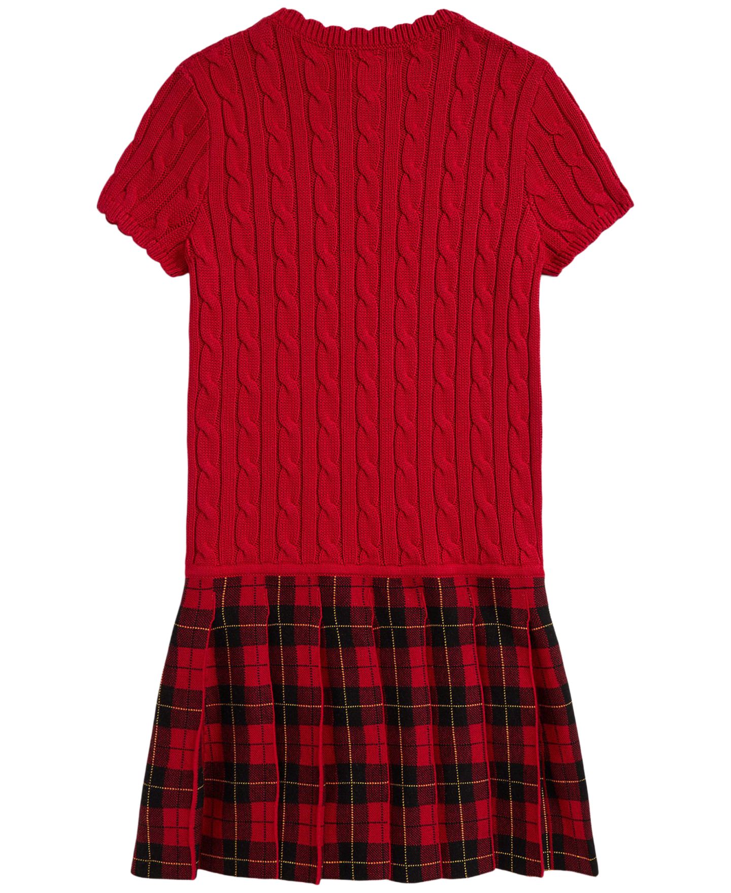Платье Polo Ralph Lauren Plaid-Skirt Sweater Dress для девочек, цвет: Красный разноцветный — фото 6