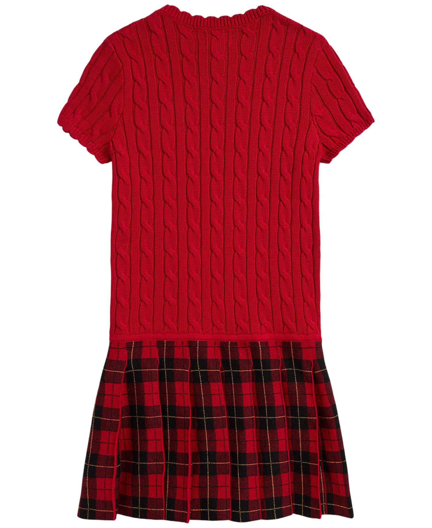 Girls' 7-16 Plaid-Skirt Sweater Dress