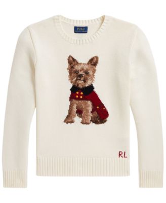 Girls' 7-16 Dog Cotton Sweater