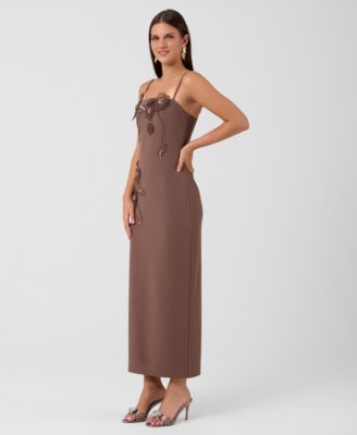 macy's brown dresses Women's Sheath Brown formal dress