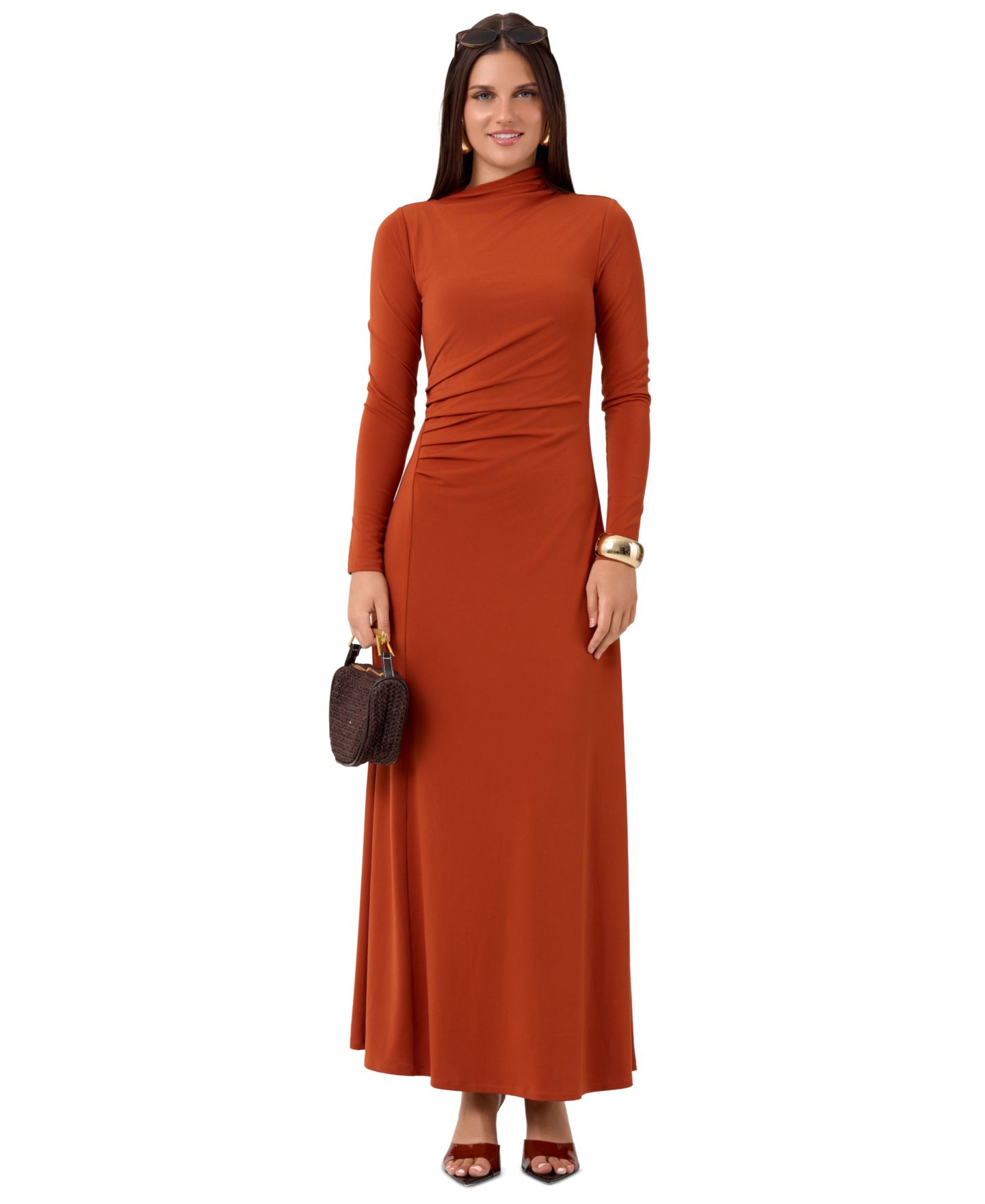 Женское платье RACHEL Rachel Roy Ramy Long-Sleeve Maxi, цвет: Picante — фото 1