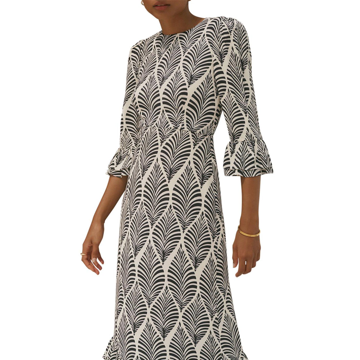 Women's Printed Tiered-Ruffle Rayon Midi Dress