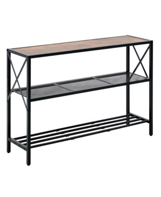 41.7-In Narrow Console Table with 3-Tier Storage Shelves