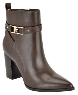Women's Midna Pointed Toe Block Heel Buckle Dress Booties
