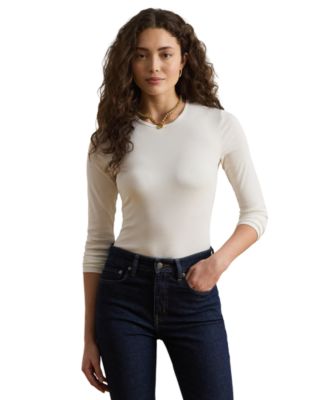 Cotton-Blend Long-Sleeve Top