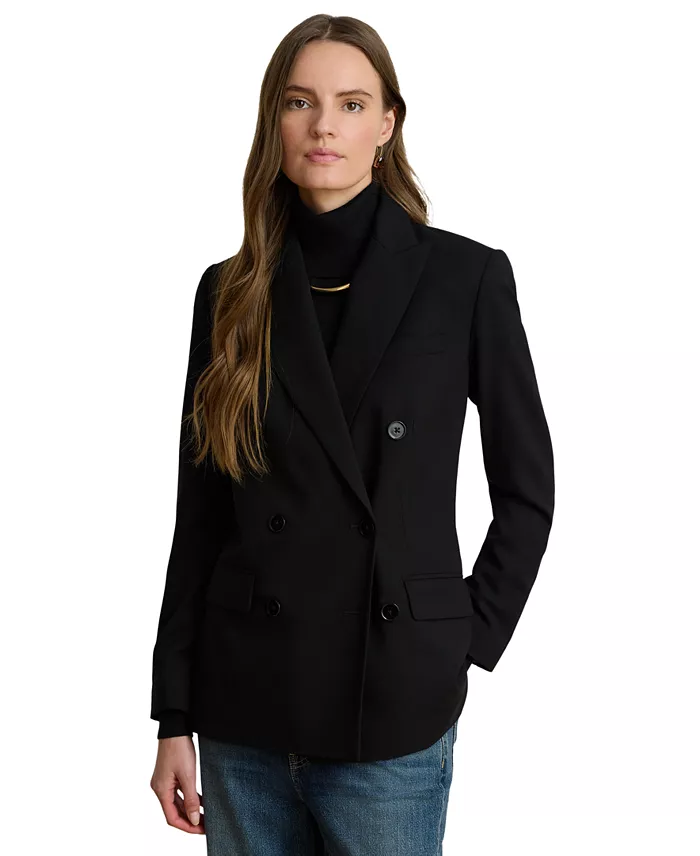 Women's Double-Breasted Wool Crepe Blazer