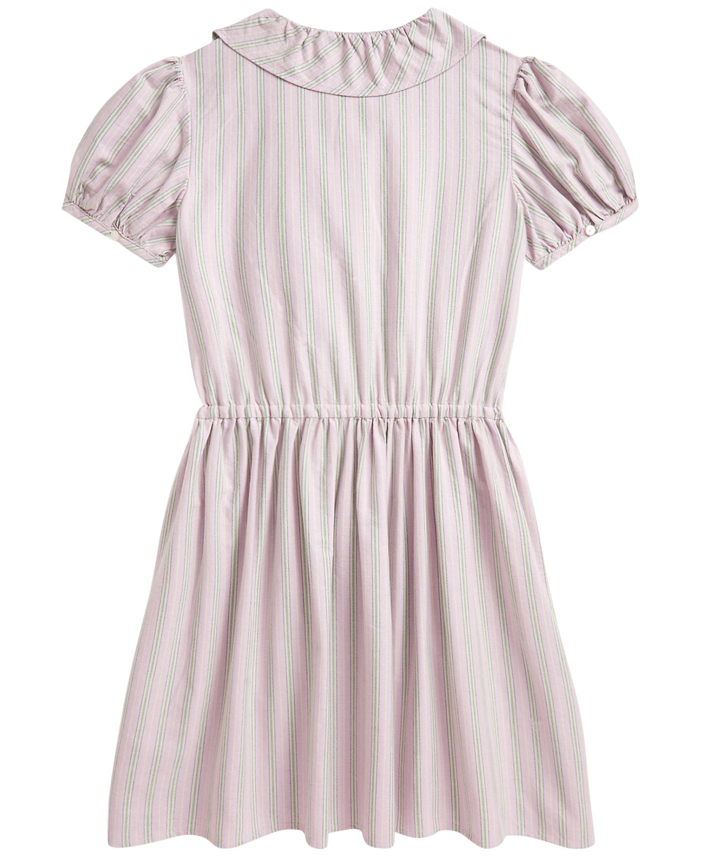 Платье Polo Ralph Lauren Striped Ruffled Cotton Oxford Dress для девочек, цвет: Розовый — фото 2