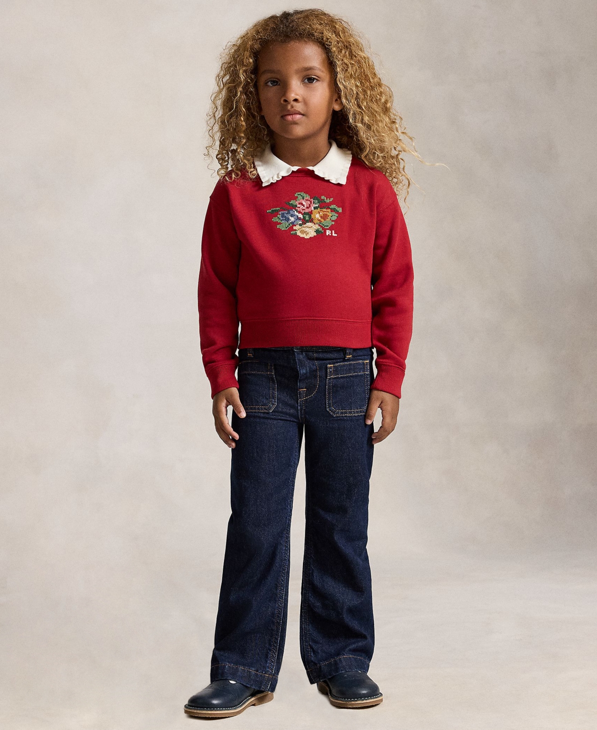 Polo Ralph Lauren Girls' 2T-6X Logo Flared Jeans