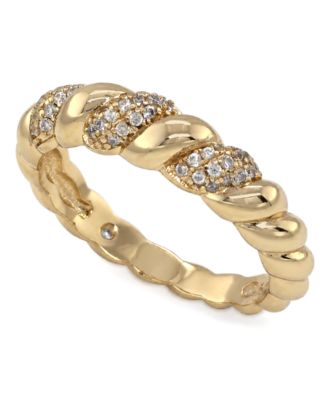 Cubic Zirconia Twisted Ring