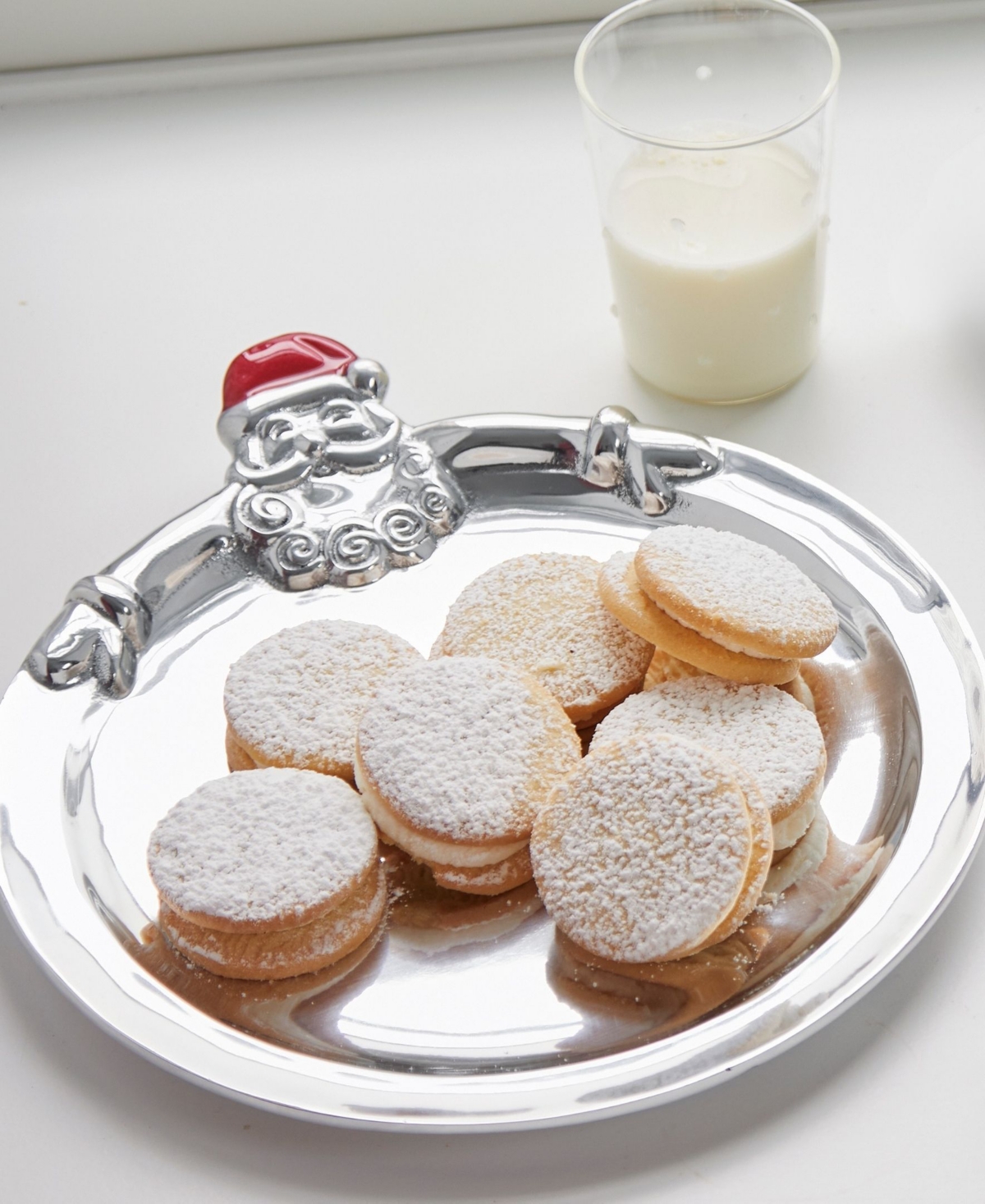 Mariposa Hugging Santa Round Cookie Platter