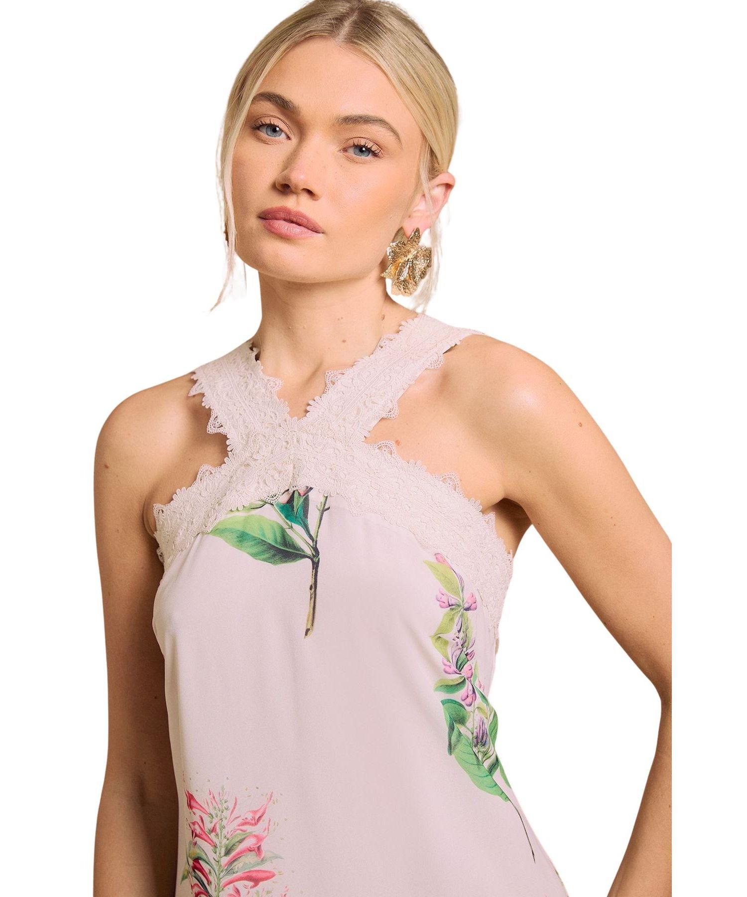 Women's Halter Neck Floral Maxi Dress