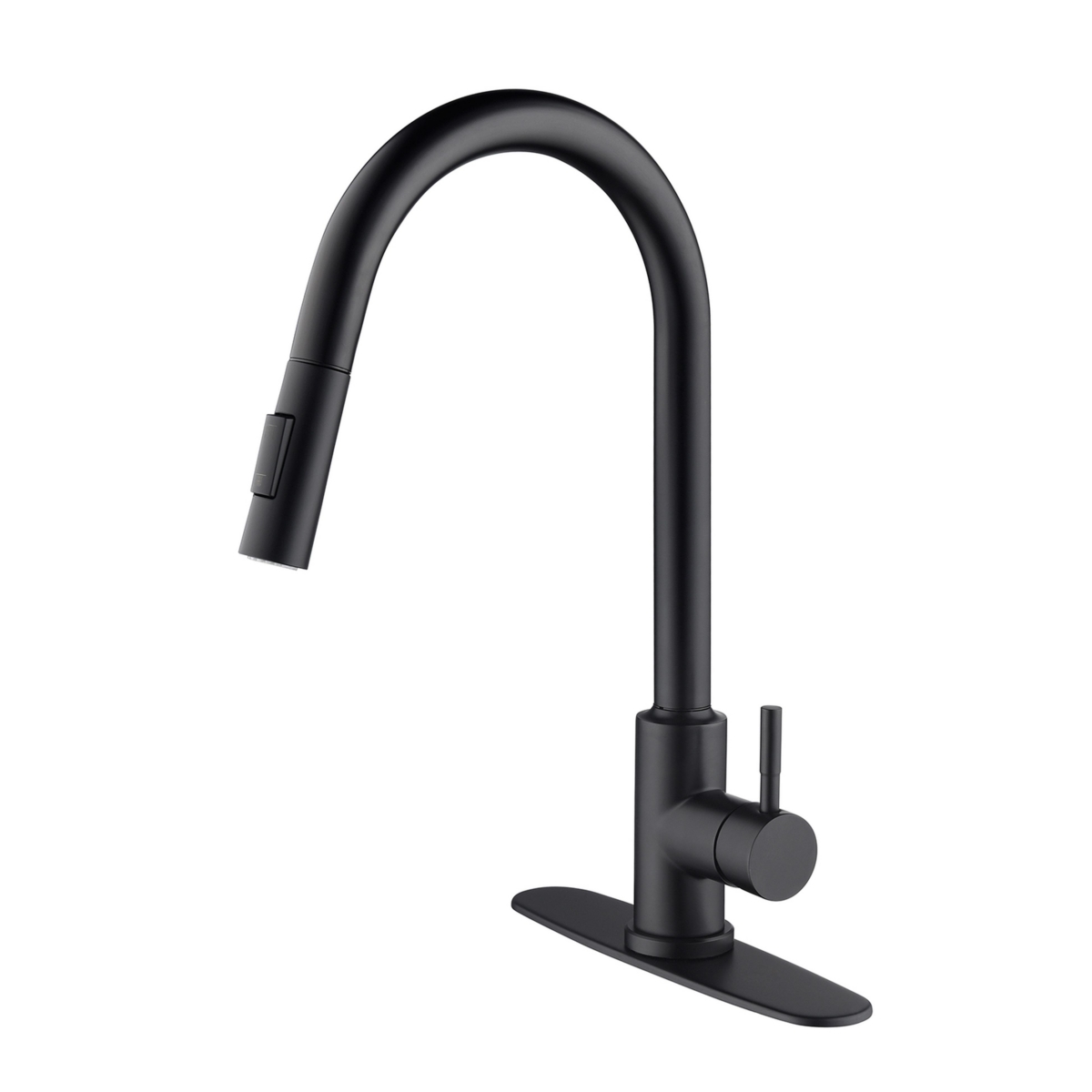 Thirtypeachy Touch Pull-Down Kitchen Faucet, Single Handle High Arc with 360degree(s) Swivel and 2-Function Sprayer - Black