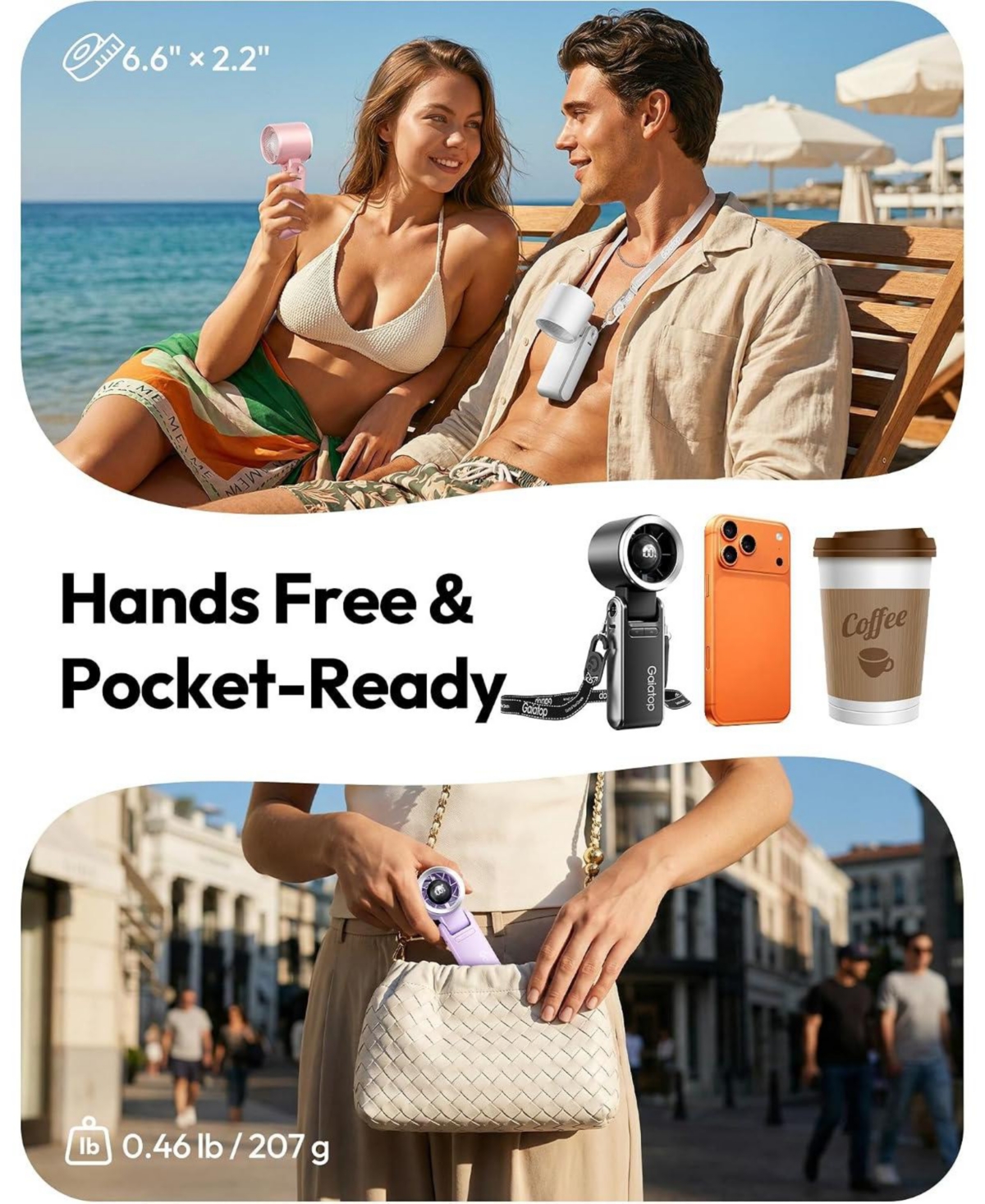 Portable Handheld Turbo Fan, 15 Hrs Cooling, 180degree(s) Foldable 4-in-1 Hand Held Fans, 6-Speed (1-100) Personal Mini Handheld Fans, Small...