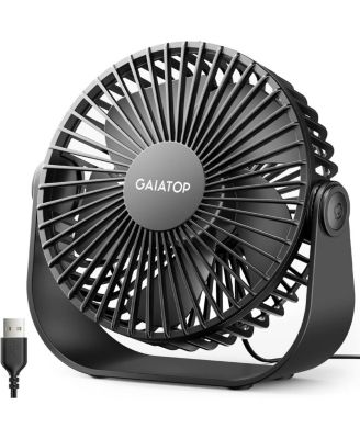 USB Desk Fan, 3 Speeds Strong Airflow, 5.5 Inch Portable 90degree(s) Rotate Quiet Cooling, Small Personal Table Fans for Bedroom Home Office