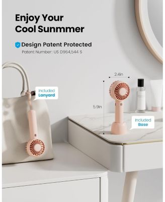 Mini Portable Fan, Small and Powerful, Cute Design 3 Speed Personal Handheld fan and Desktop with Base, Lightweight USB