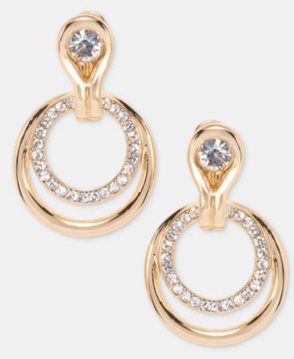 Glass Crystal Orbital Clip On Earrings