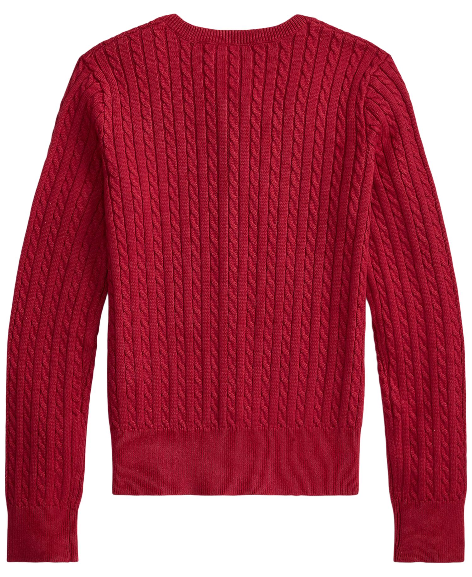 Girls' 7-16 Mini-Cable Cotton Cardigan