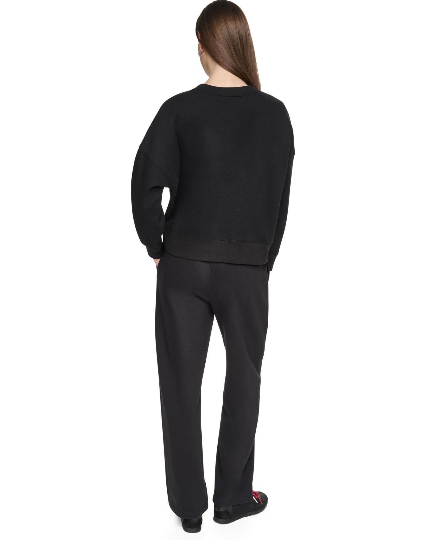Женская толстовка DKNY Sport Oversized Graphic Blouson-Sleeve Pullover, цвет: Чёрный — фото 5