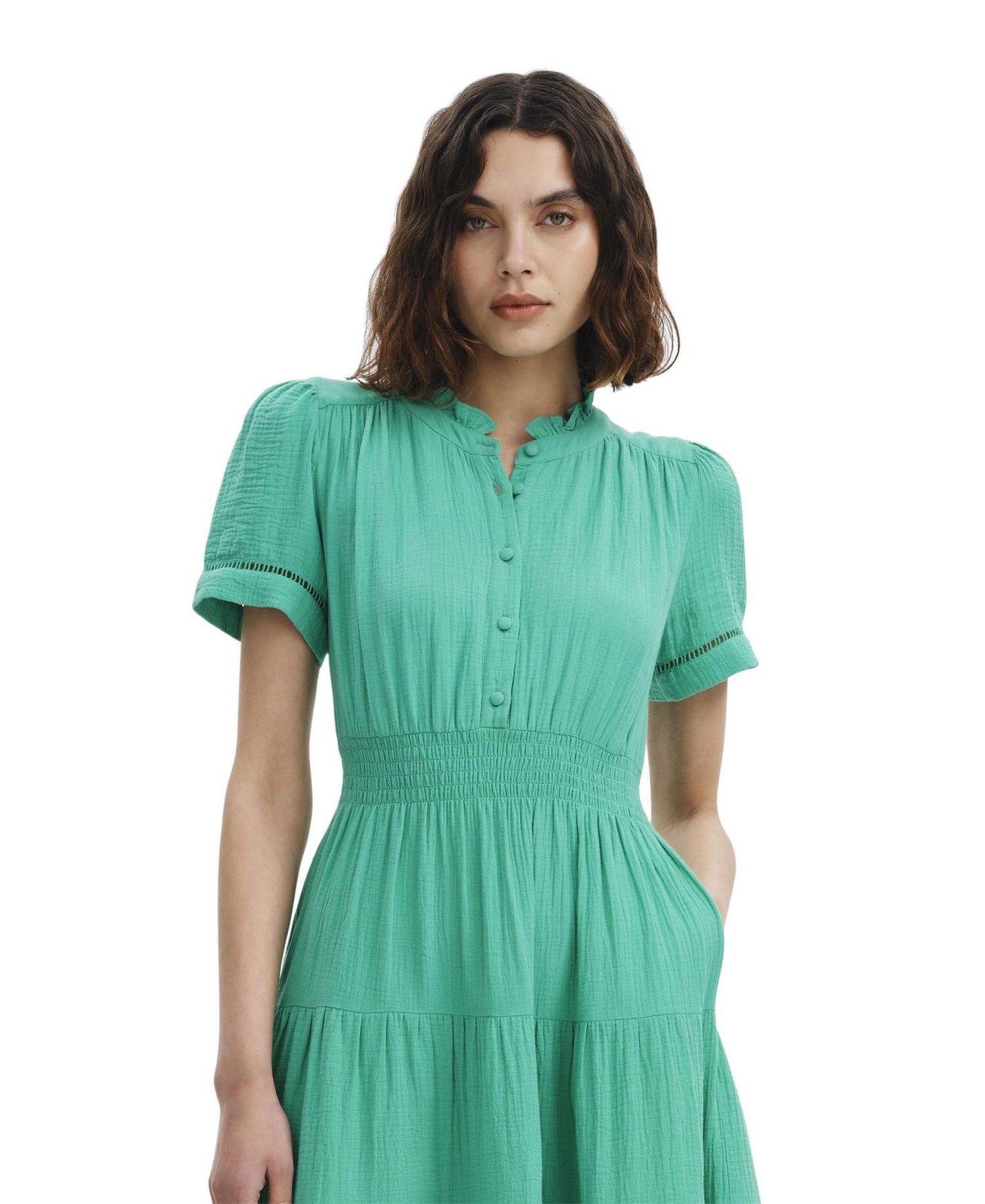 Women's Natalia Short-Sleeve Tiered Midi Dress