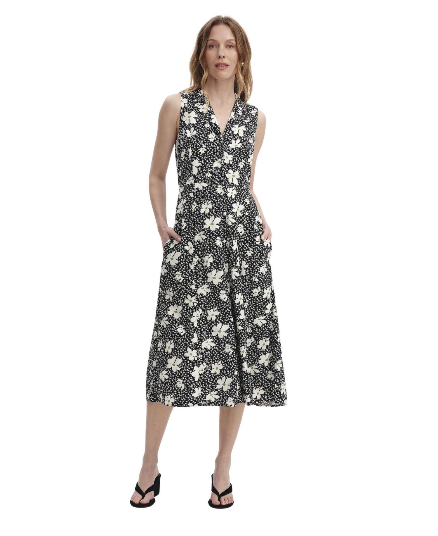 Women's Beatrice Midi Floral-Print Shirt Dress with Pockets