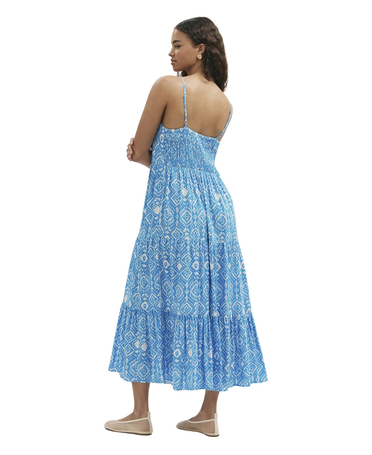 Finery London Women's Emmie Cotton Strappy Midi Tiered Dress