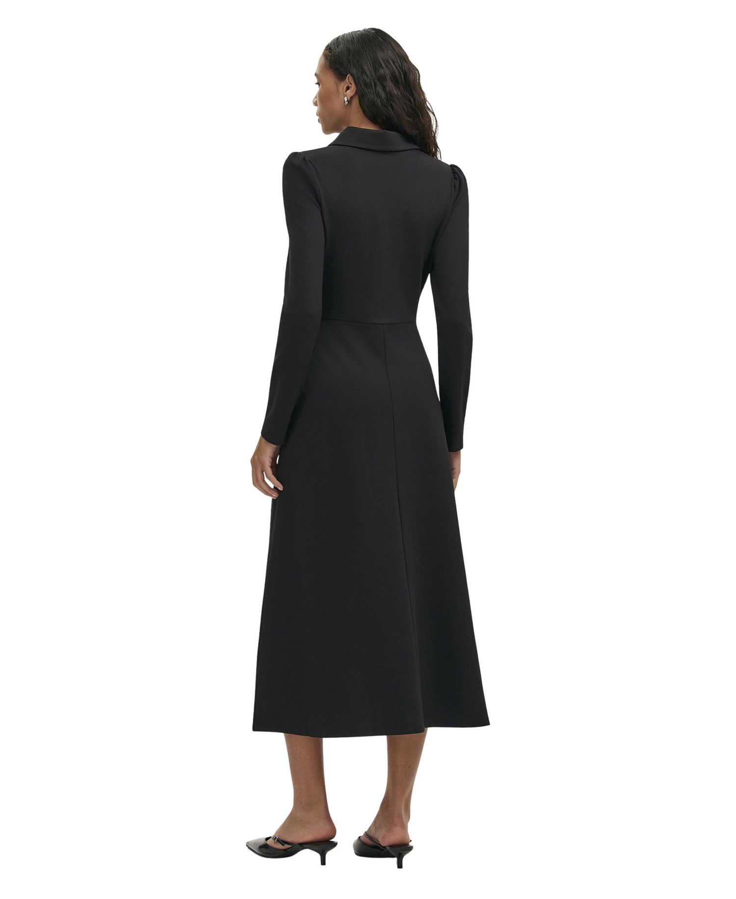 Women's Elvira Long-Sleeve Collared Neck Midi Dress