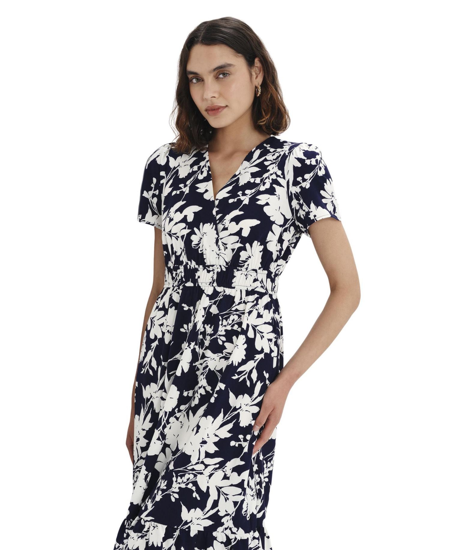 Women's Deena Wrap Floral Short-Sleeve Midi Dress
