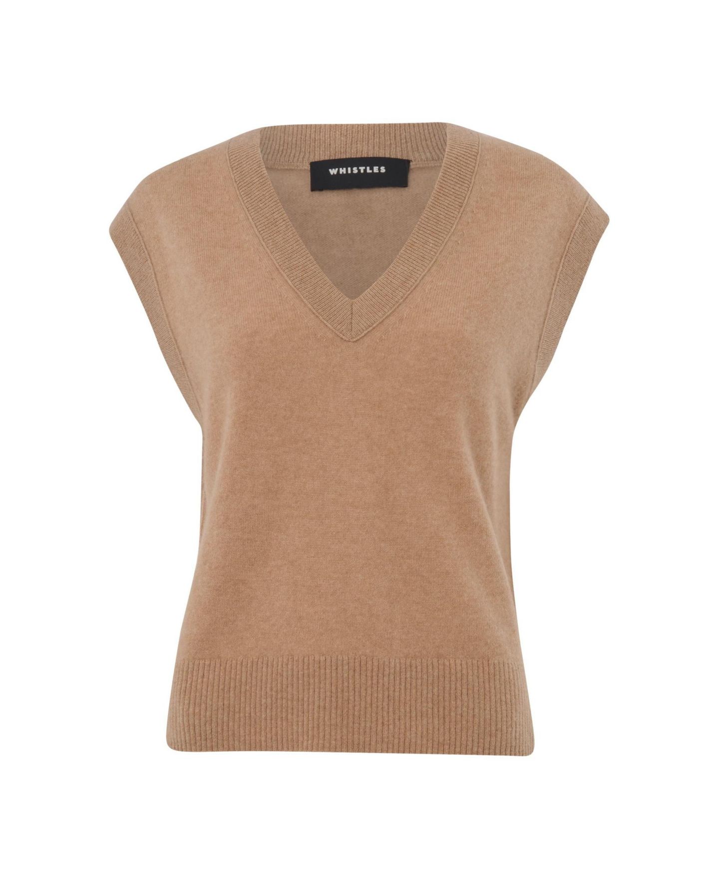 Женский жилет Whistles Cashmere V-Neck Vest, цвет: Верблюжий — фото 4