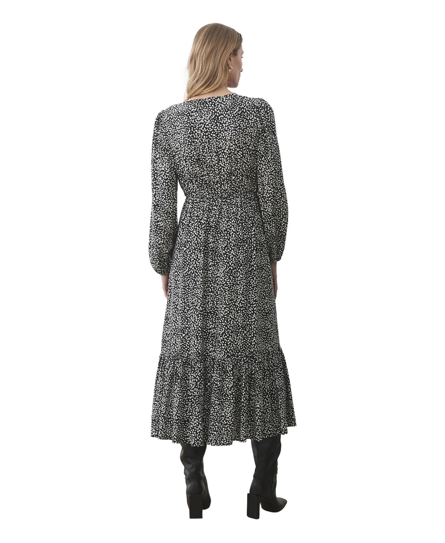 Women's Suzie Animal-Print Long-Sleeve Wrap Midi Dress