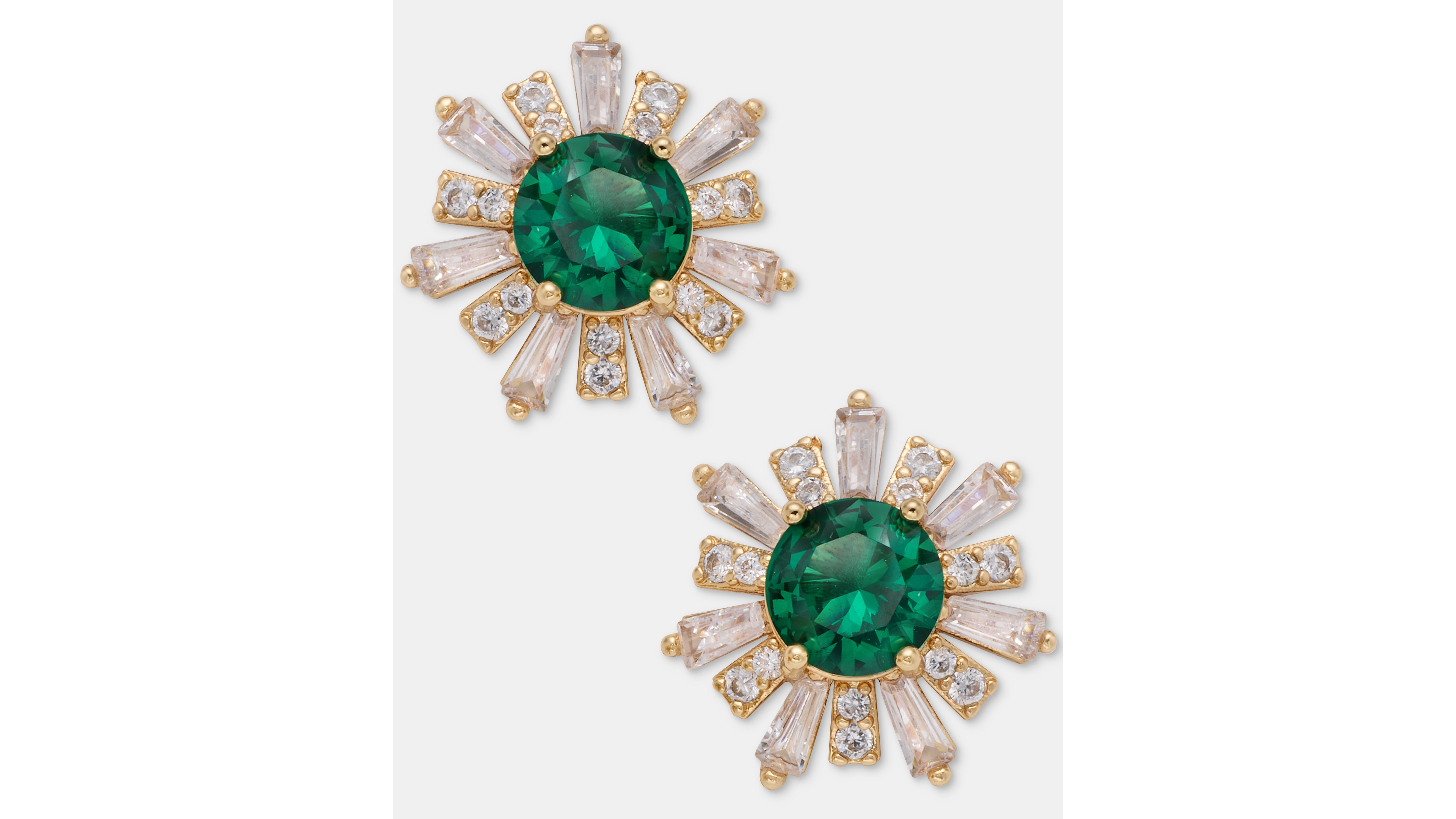 Anne Klein Cubic Zirconia Gold-Tone Floral Stud Earrings