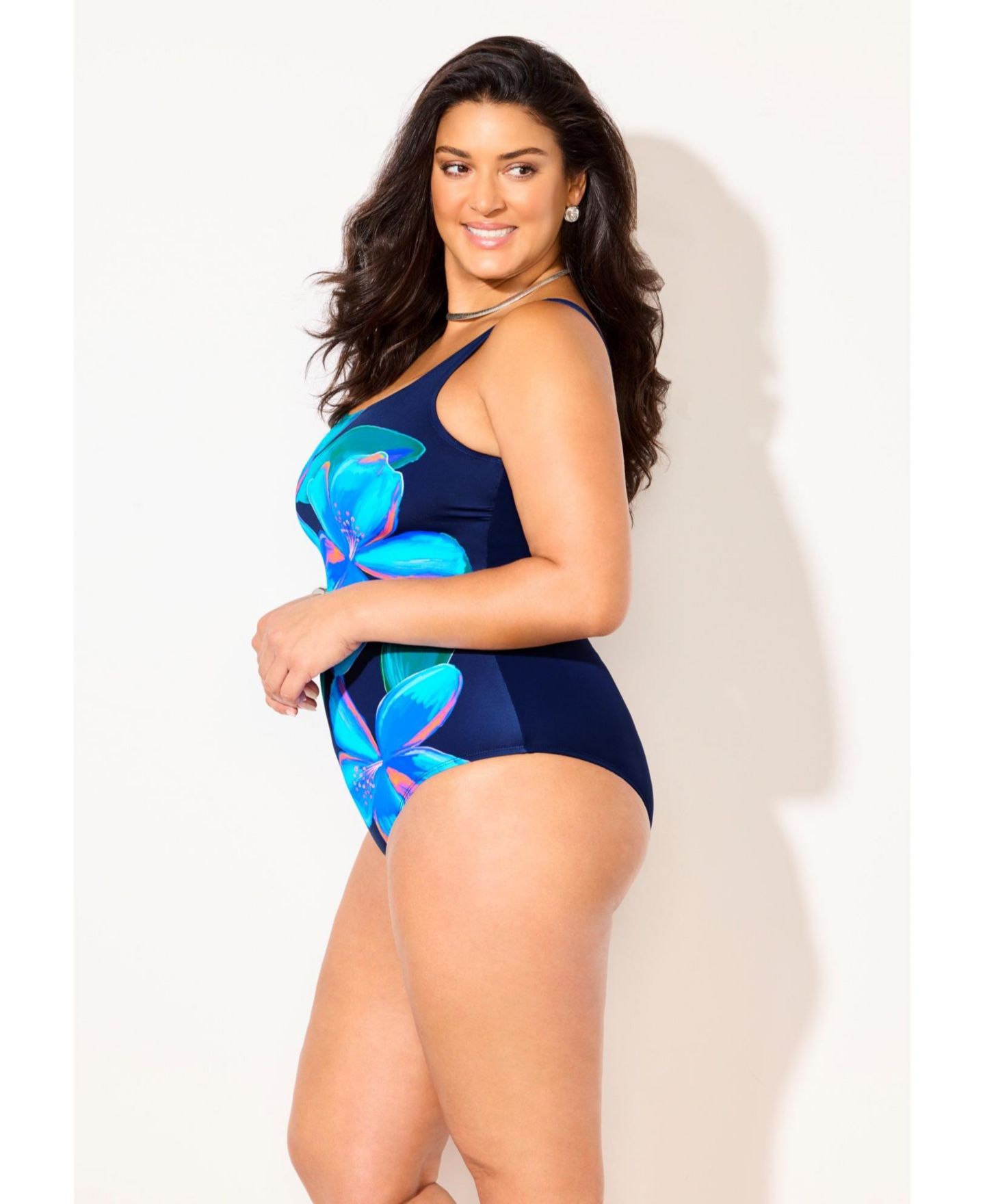 Майки — Swimsuits for All, цвет: Синий с принтом — фото 4