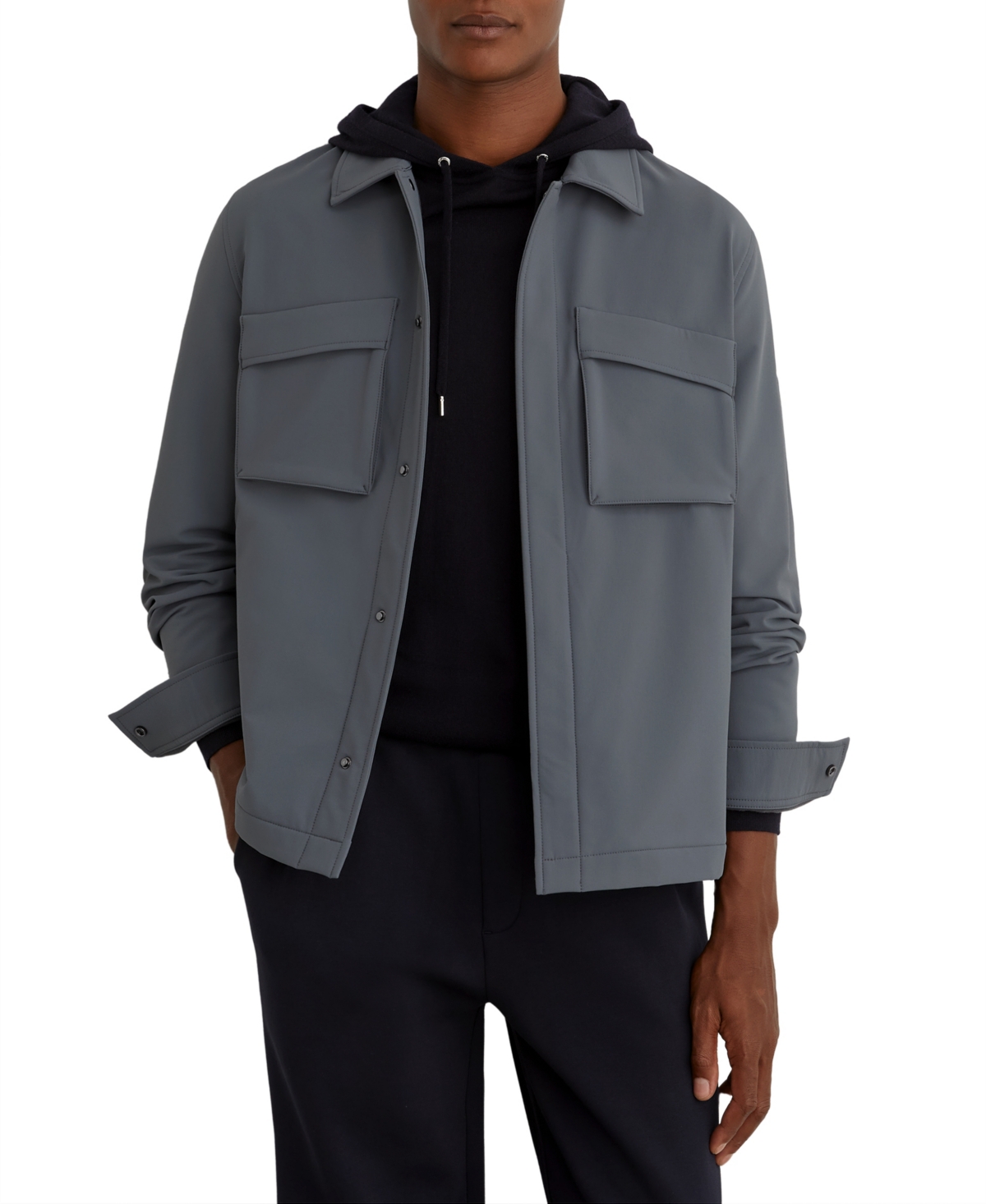 Reiss Men's Divide Regular-Fit Zip-Front Overshirt