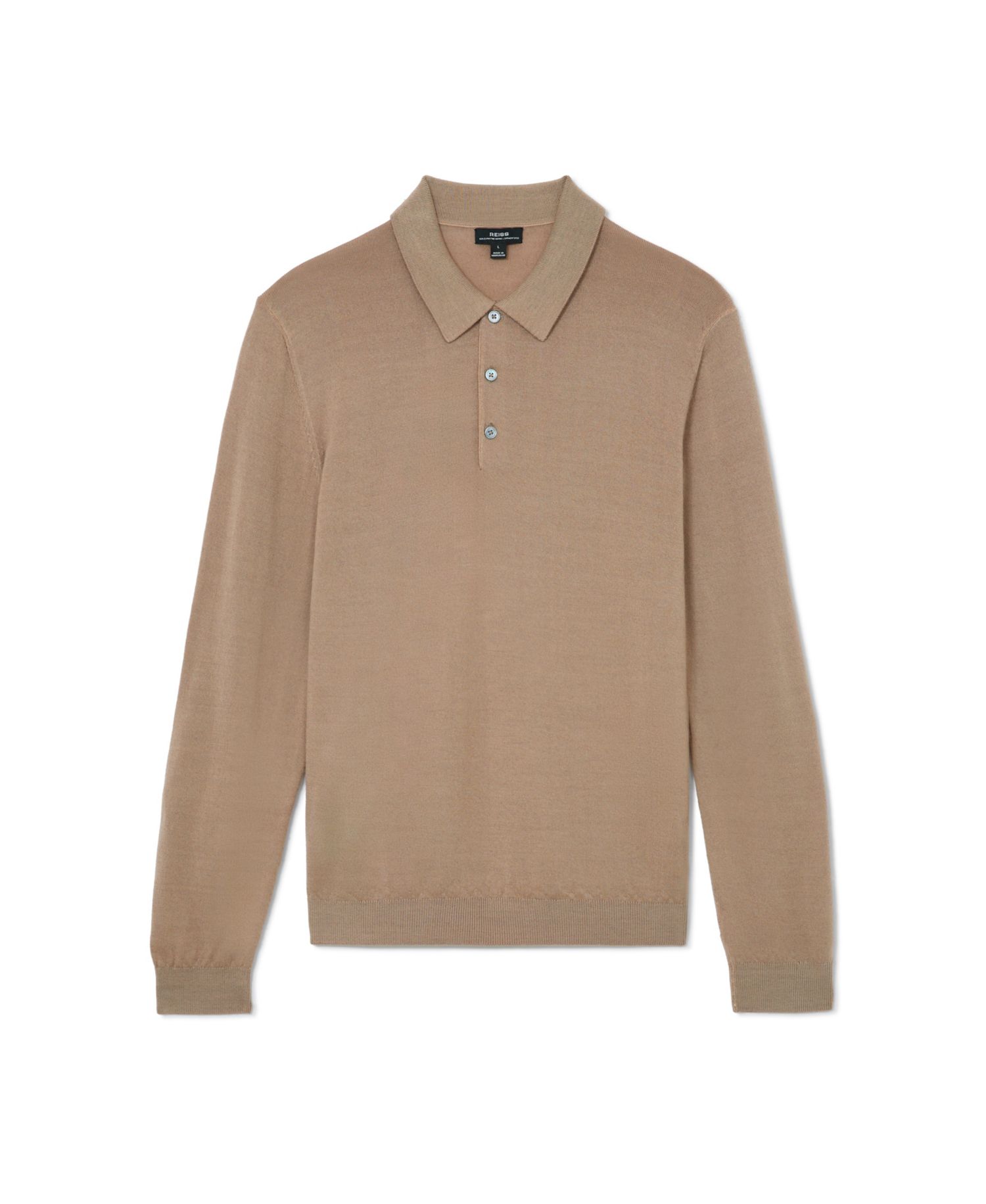 Men's Jay Slim-Fit Pigment-Dyed Merino Wool Long-Sleeve Polo Shirt